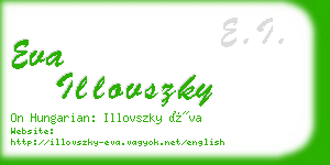 eva illovszky business card